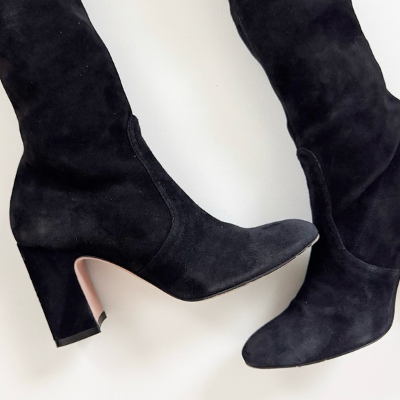 Stuart Weitzman Kirstie 90 Suede Over The Knee Boots Tall Black Classic 5 Narrow - Picture 10 of 15